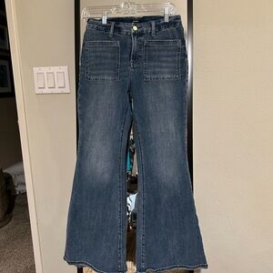 Express Dark Blue Flare Jeans